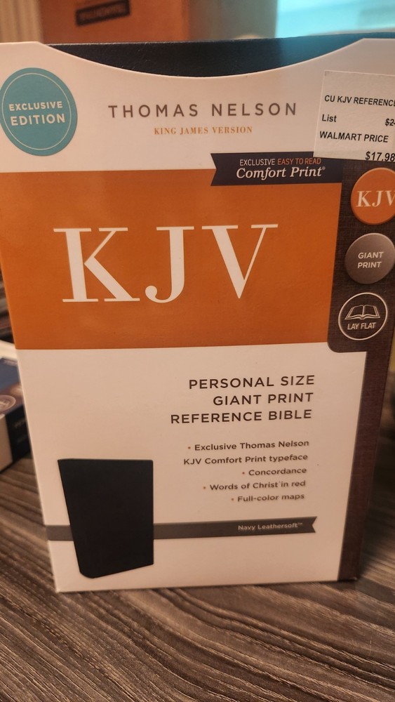 KJV Thomas Nelson Personal Size Reference Bible Navy Blue Leathersoft Giant Prnt