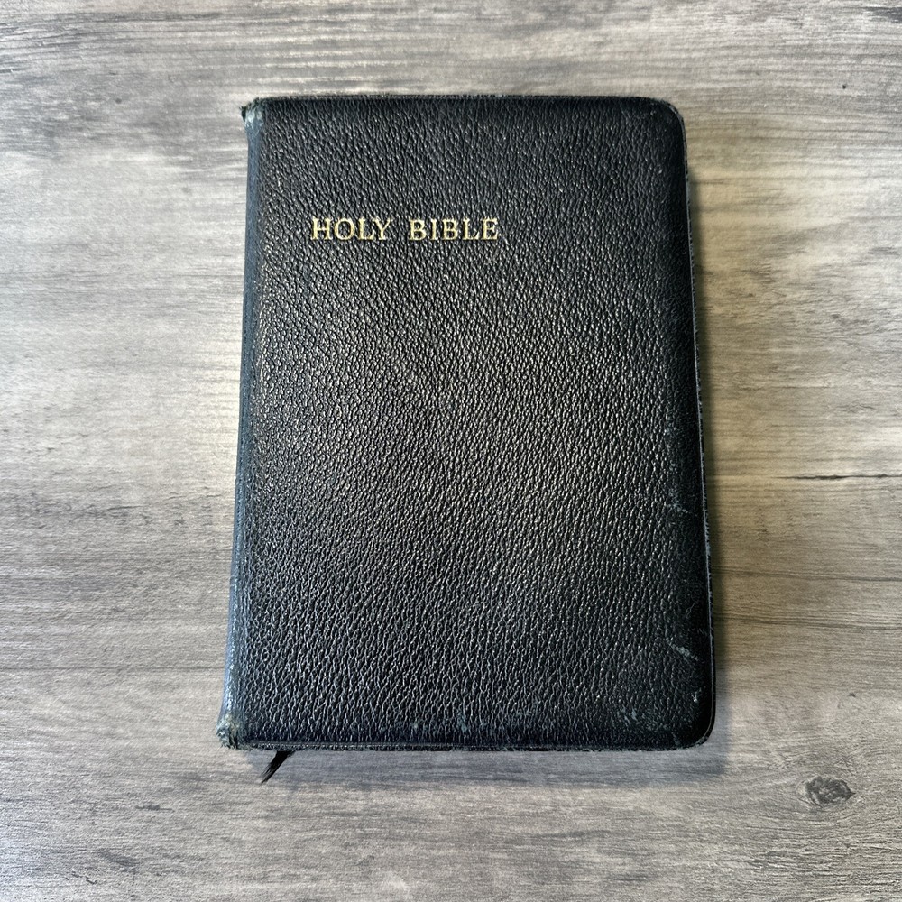 VTG Bound Holy Bible Black French MOROCCO LEATHER Concordance Cambridge Univer