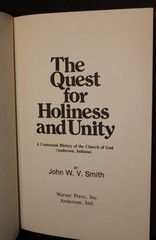 Rare 1980 Hardback copy of THE QUEST FOR HOLINESS AND UNITY (Church of God)