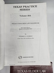 Texas Elders Law 2013 – 2014 & Texas Consumer Law 2015 – 2016 Paperback