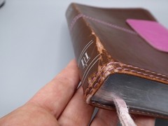 NKJV Ultrathin Reference Bible, Brown/Pink LeatherTouch with Magnetic Flap