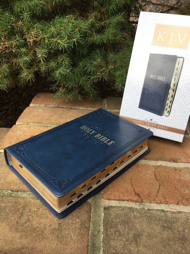 KJV Large Print Bible | Blue Faux Leather | Thumb-Indexed | King James Version