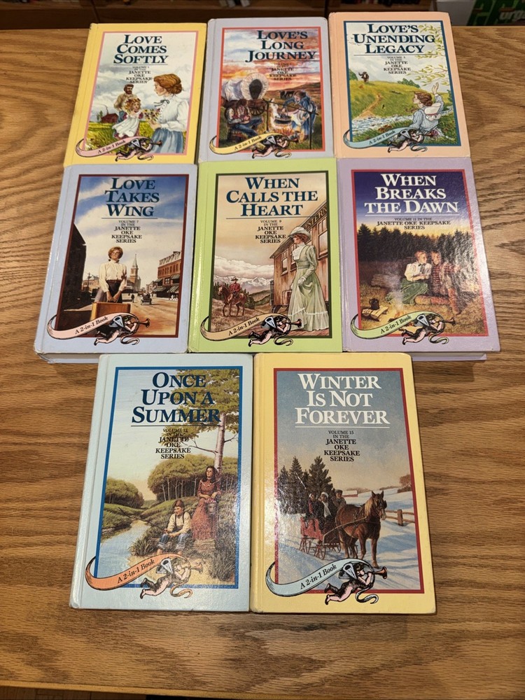 Janette Oke complete set KEEPSAKE SERIES 1-16 2-in-1 with all 8 Hardcover Books