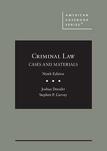 Criminal Law: Cases and – Hardcover, by Dressler Joshua; Garvey – Very Good