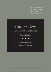 Criminal Law: Cases and – Hardcover, by Dressler Joshua; Garvey – Very Good