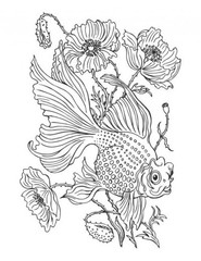 Gold fish Coloring book for all ages 108 Pages 8.5 x 11 for All Ages