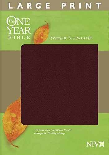 The One Year Bible NIV, Premium Slimline Large Print – Leather Bound – Very Good