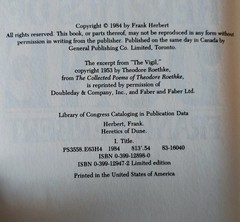 Frank Herbert – Heretics of Dune – G. P. Putnam’s Sons First Printing 1984