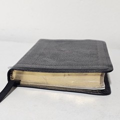 ESV New Testament, Psalms Proverbs Black Genuine Leather Pocket Size read desc.