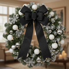 Celebrate it WIRED Christmas Ribbon BLACK GLITTER 2.5 in X 80 ft