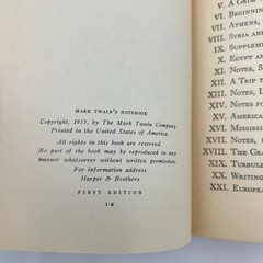 Mark Twain’s Notebook First Edition 1935 Harper & Brothers Classic Nonfiction
