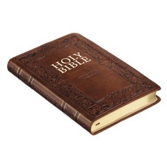 The Holy Bible Kings James Version Bible Thumb Indexed Red Letter / Brown
