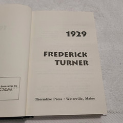 1929 : A Novel of the Jazz Age *** Large Print*** Hardcover Frederick Turner