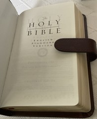 ESV COMPACT THINLINE EDITION. PREMIUM BONDED LEATHER. SLIDE TAB. NEW IN BOX.