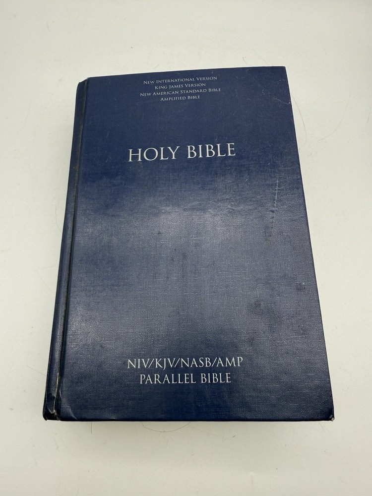 Zondervan NIV KJV NASB AMP Side By Side Bible Blue 9.5″ Tall x 6.5″ W Holy Bible