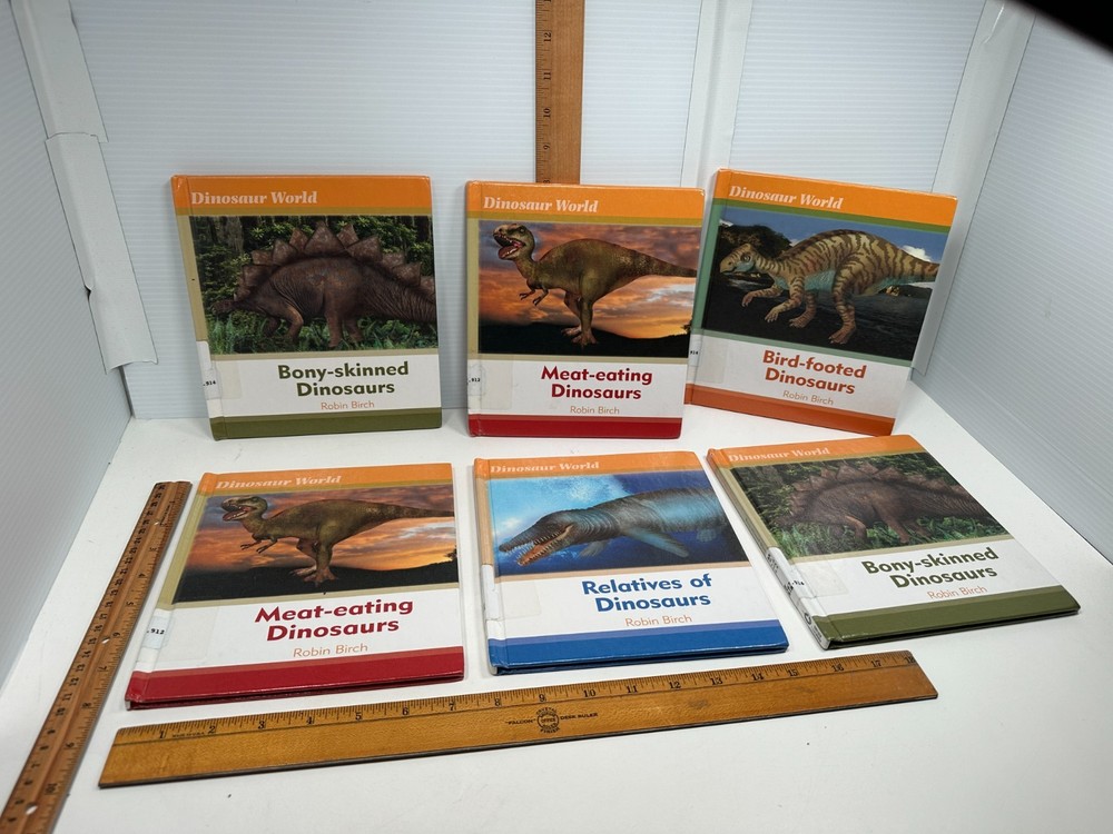 Set of 6 Dinosaur World Books Robin Birch Ex-Lib Teacher Homeschool Reading