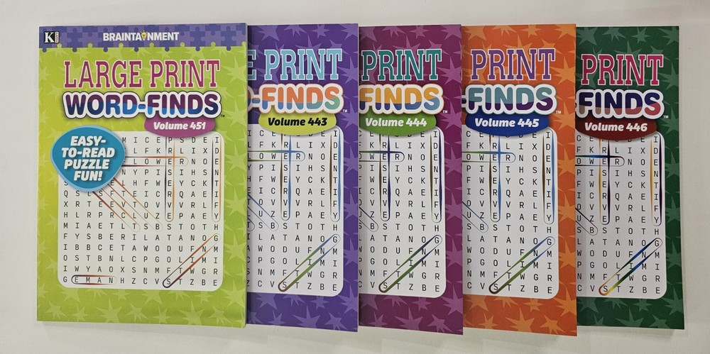 5 New Large Print Word-Finds Puzzle Books Kappa Games Vol #443-451 ~ Search,Hunt