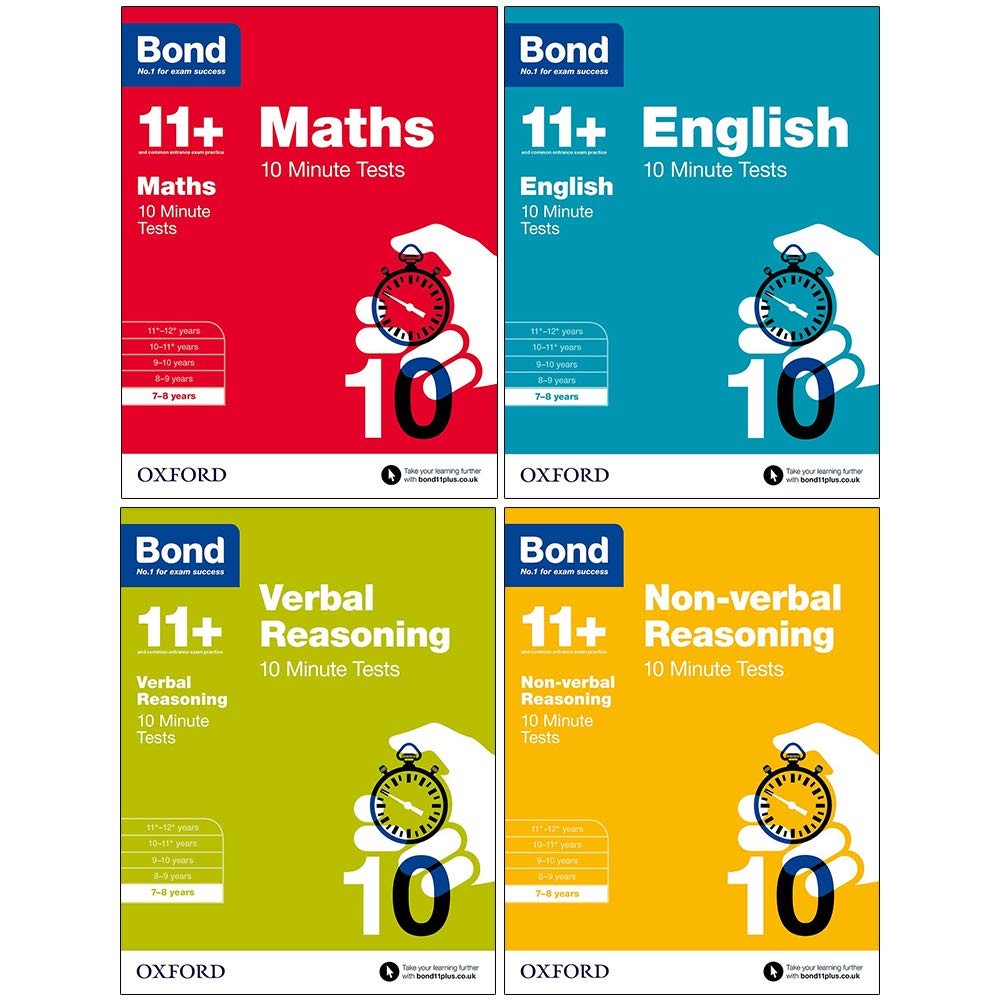 BOND 11+: 10 MINUTE TESTS ,7-8 YEARS BUNDLE: ENGLISH, MATHS, NON-V… Sarah Lind