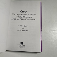 Chick Hearn His Unpublished Memoirs Book Signed By Steve Springer Marge 2004