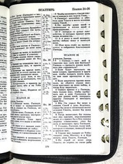 Russian Bible LARGE Print, Synodal Version, Bonded Leather Black, Zipper