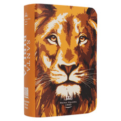 Biblia Mini Bolsillo RV1960, tapa flexible león Tribu de Judá,