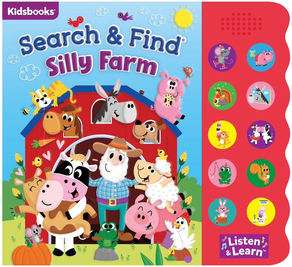 Search and Find Silly Farm – 10 Button Sound Board Book for Toddlers and C…