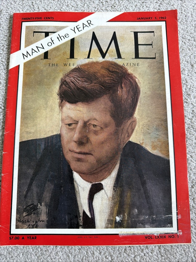 VINTAGE TIME MAGAZINE JFK JOHN F. KENNEDY MAN OF THE YEAR JANUARY 5 1962