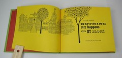 RARE Ellen Raskin Signed with Drawing HC Book Nothing Ever Happens On My Block