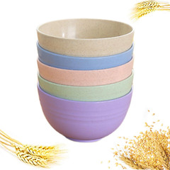 NANAOUS Small Bowls Set of 5, 14 OZ Reusable Wheat Straw Bowl, Kitchen NO.8