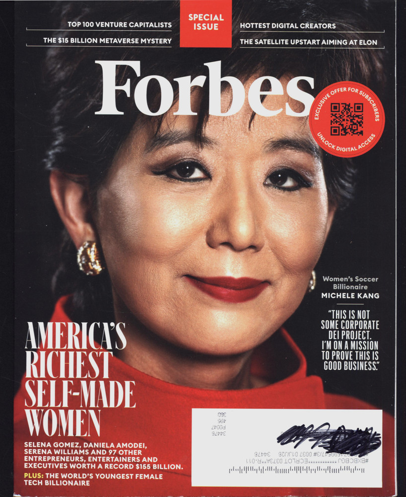 FORBES SPECIAL ISSUE 2025 JUNE/JULY MICHELLE KANG WOMEN’S SOCCER BILLIONAIRE