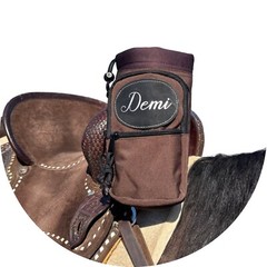 Personalized Horse Saddle Water Bottle Holder, Brown, Multi Pocket Saddle Holder