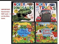 4 Kids Interactive & Sound Books Usborne Tiger Tales Farm Pets Trucks Dinos