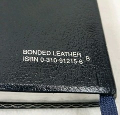 NIV Trimline Bible 1984 Zondervan Blue Bonded Leather Snap Flap Red Letters