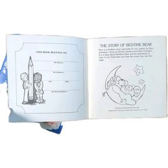 Vintage Care Bears Book Lot of 2 Bedtime Record Mini Storybooks Coloring