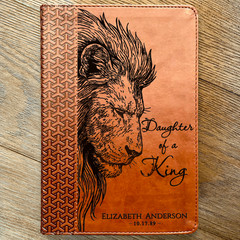 Personalized KJV Study Bible, Daughter of a King Lion Design, Name Engraved