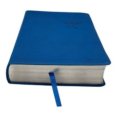 Hands-On Bible -NLT -Leather Like- Blue -Silver Gilded Page Edges -2013