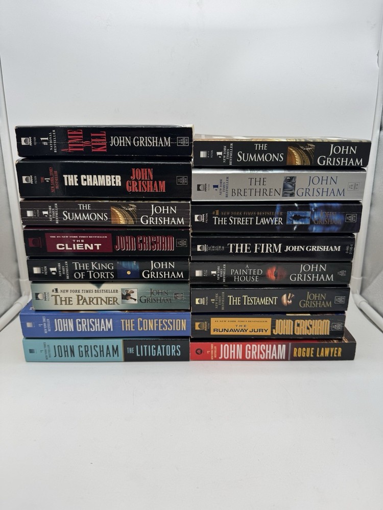 John Grisham 16 Book Lot Paperback Collection Legal Thriller Novels Mixed Set