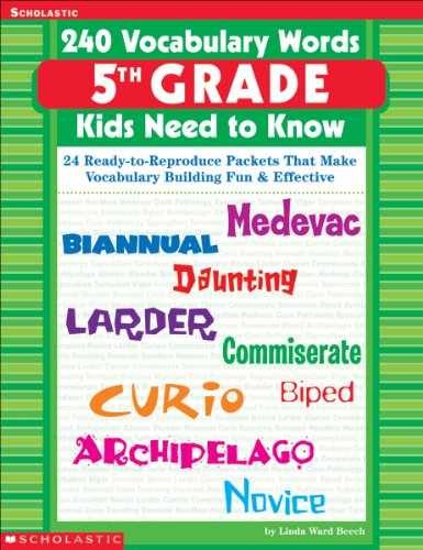 240 Vocabulary Words 5th Grade – Paperback, by Beech Linda Ward – Very Good o