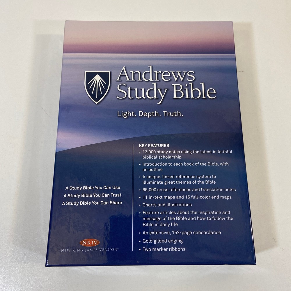 Andrews Study Bible Black Premium Fine Leather New King James Version Leather