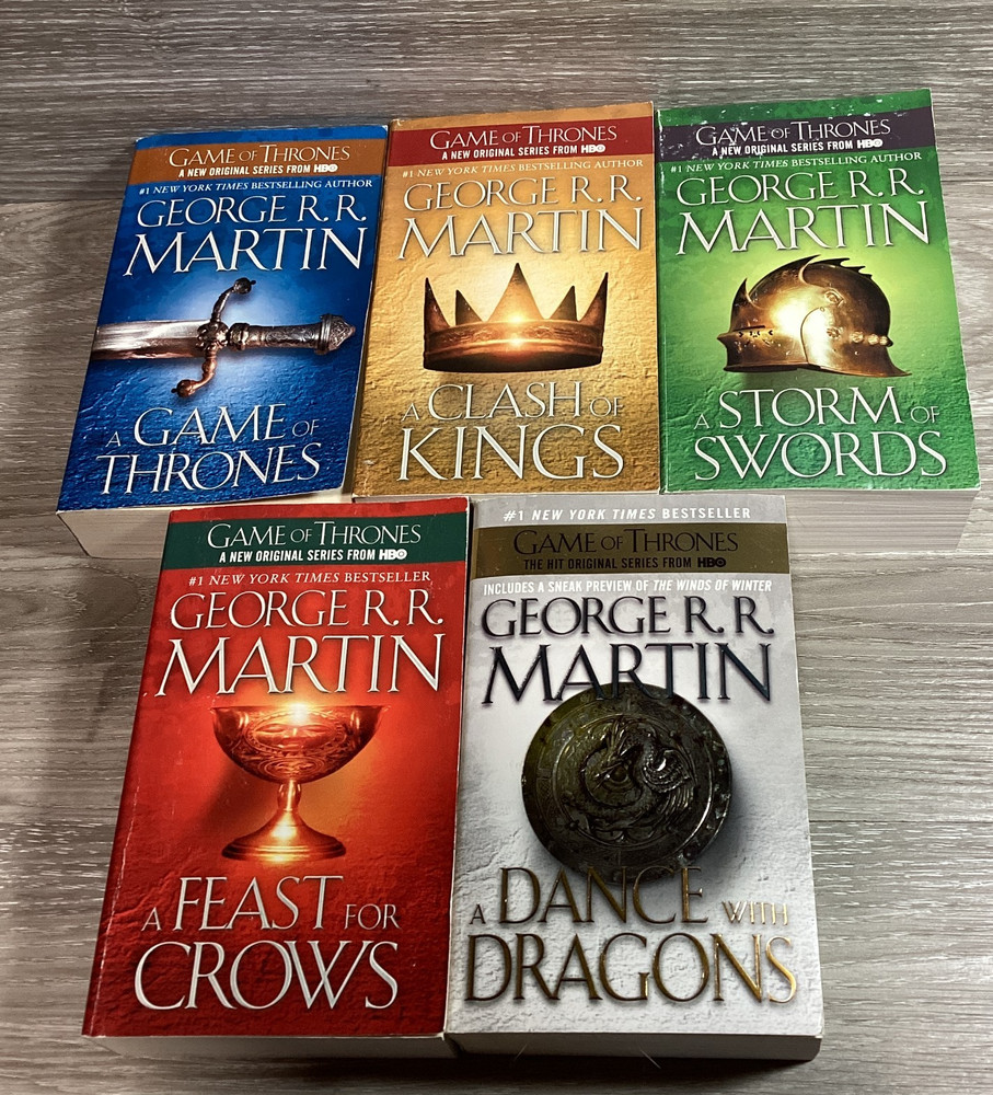 A Song of Ice And Fire Complete MM Paperback Book Set 1-5 Game of Thrones LOT