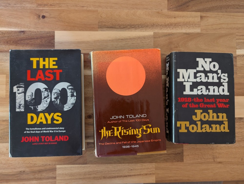 Lot of 3 John Toland Book: The Last 100 Days & The Rising Sun & No Man’s Land