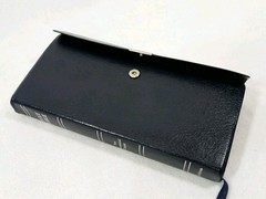 NIV Trimline Bible 1984 Zondervan Blue Bonded Leather Snap Flap Red Letters