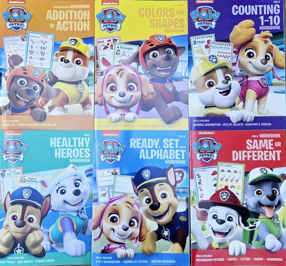 Paw Patrol Pre-K Workbook set of 6 Brand New