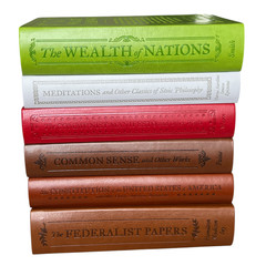 Set of 6 COMMON SENSE, FEDERALIST PAPERS, CONSTITUTION, MEDITATIONS +2 Leather