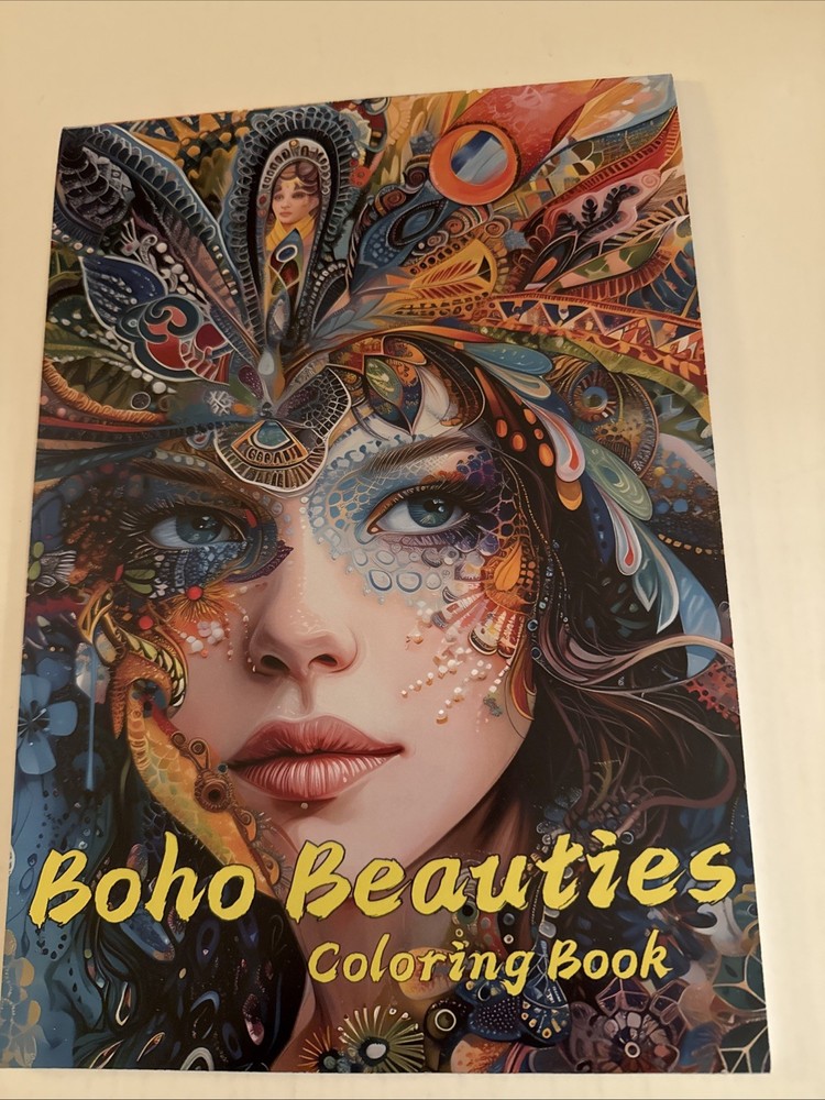 adult coloring book Boho Beauties 8 X 11 1/2 NEW Shipping Included