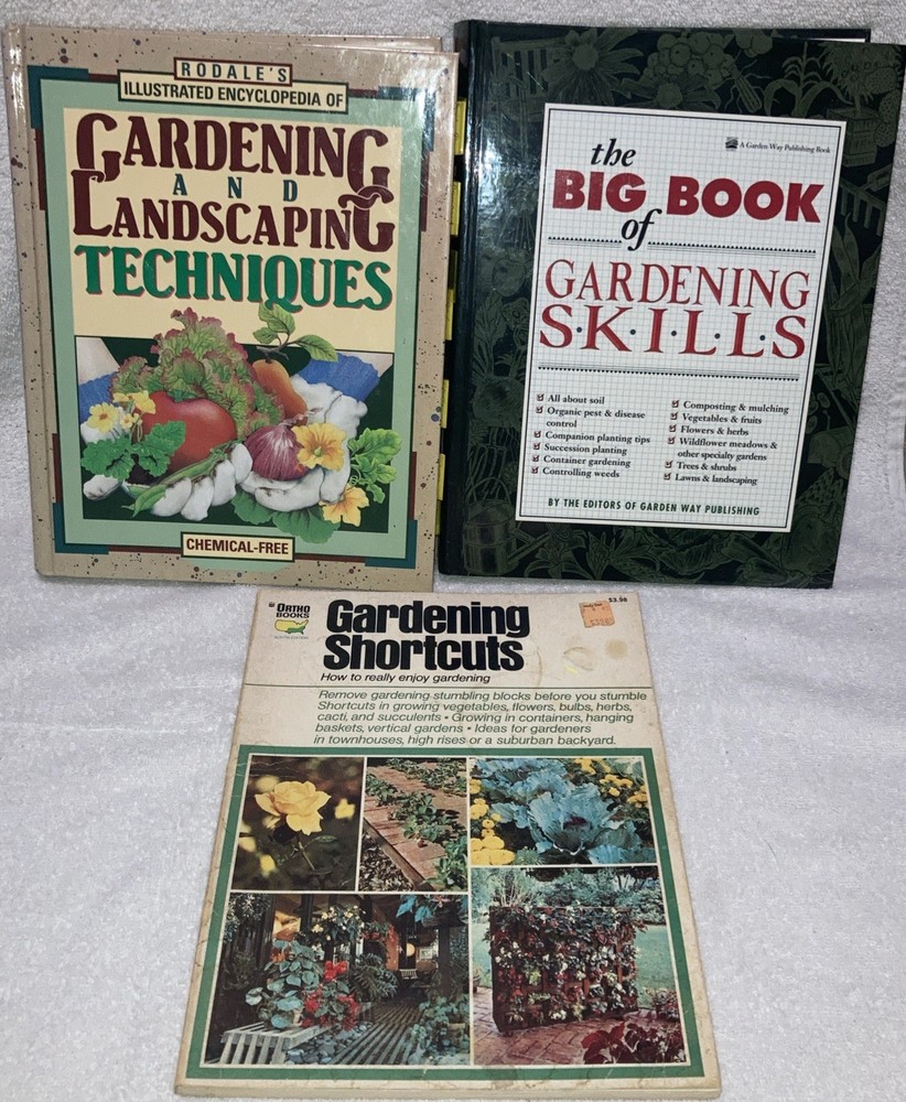 Vintage Gardening Books Lot Of 3 Assorted Titles Rodales Ortho Books Garden Way