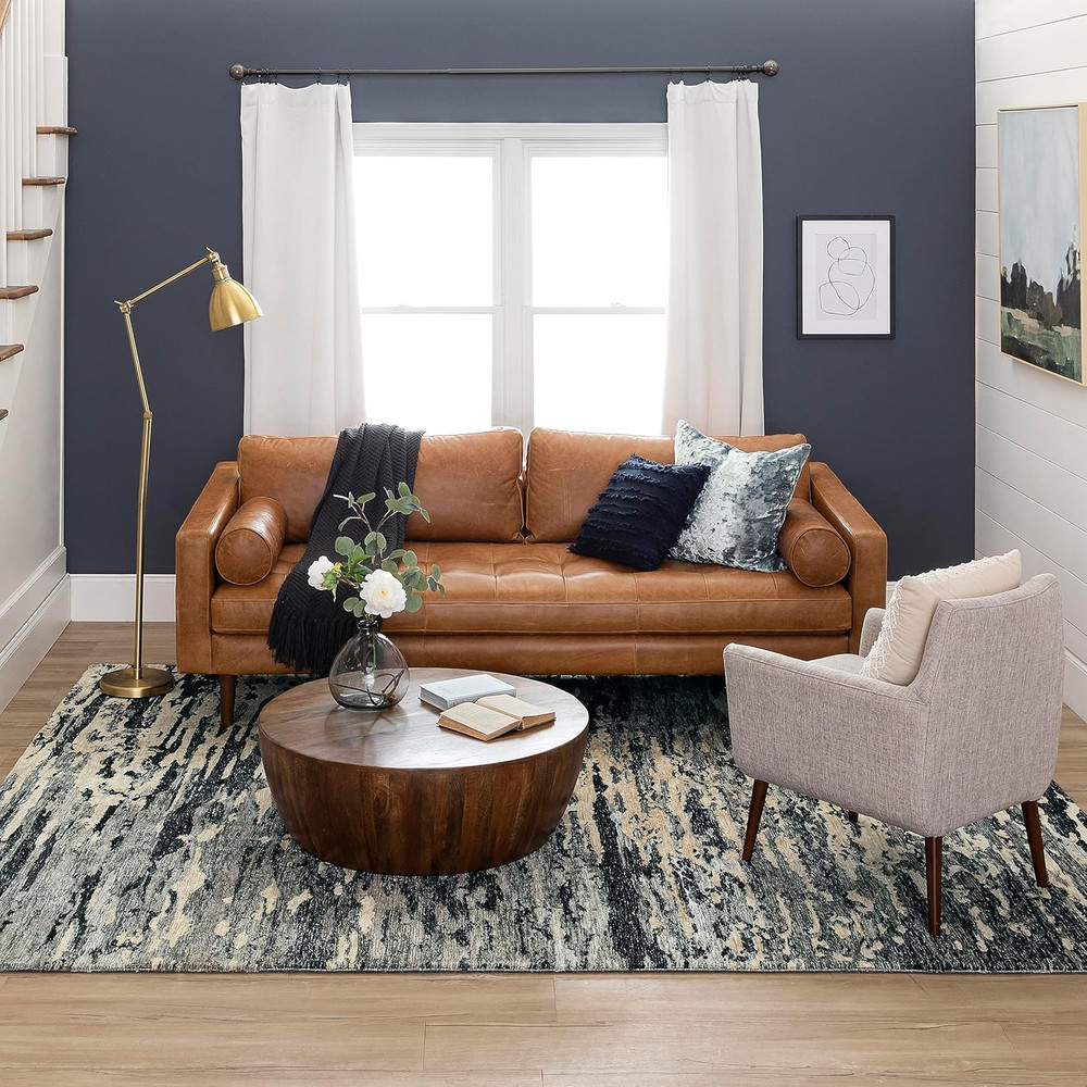 Scott Living Huron Modern Abstract Stripe Charcoal 8′ x 10′ Area Rug