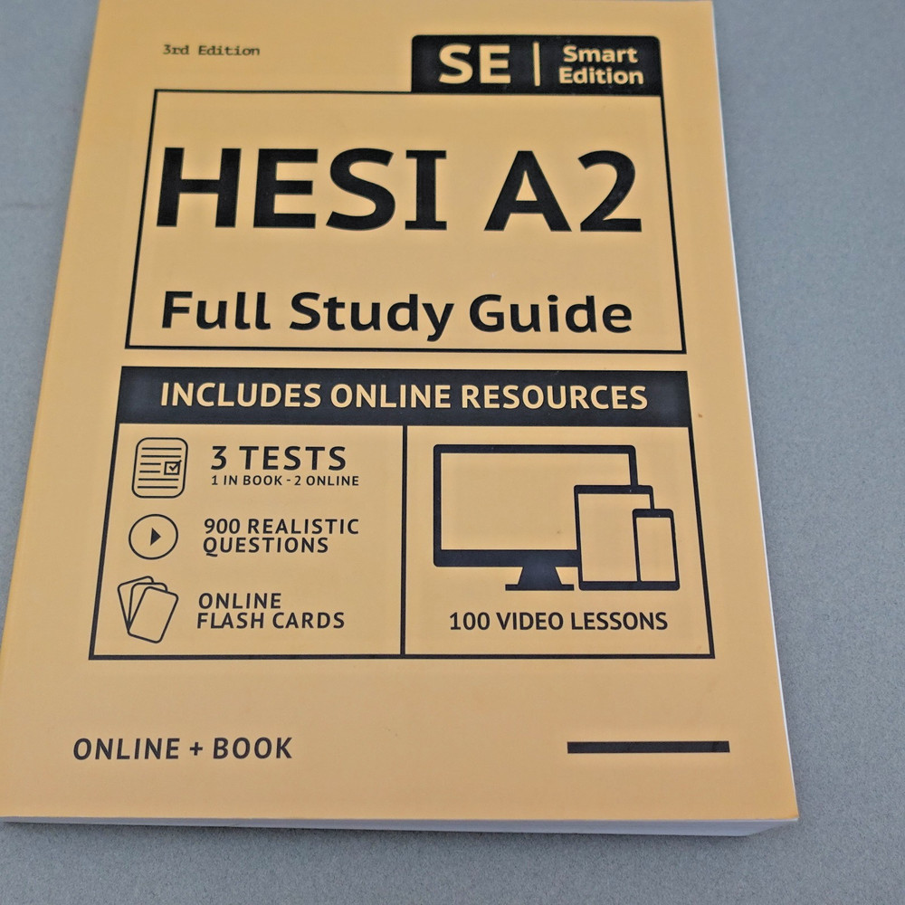 HESI A2 Full Study Guide 3rd Edition Smart Edition Paperback 2022 Unmarked