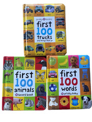 First 100 Animals trucks First 100 Words Board Books Lot of 3 Priddy
