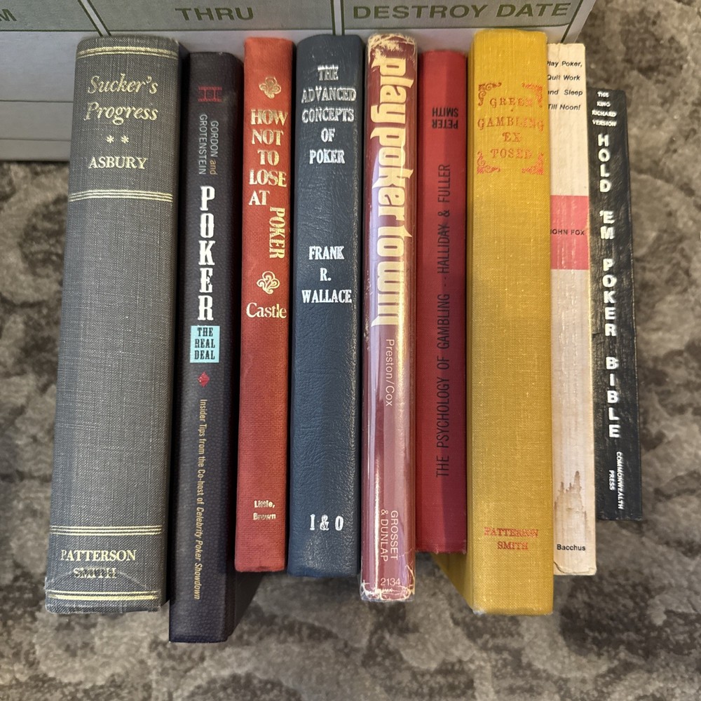 Lot Of 9 Vintage Poker Books. Wallace, Ashbury, Castle,Hallidays, Green, Davis
